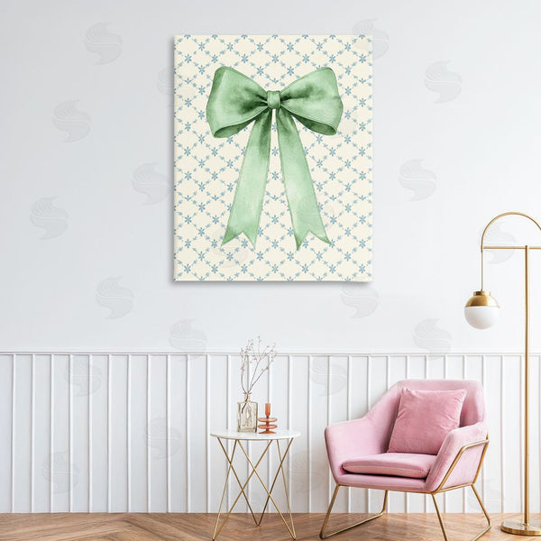 Stupell Industries Petal Prints Design | Green Bow On Rose Quilt Pattern Wall Art