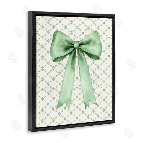 Stupell Industries Petal Prints Design | Green Bow On Rose Quilt Pattern Wall Art