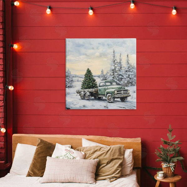 Stupell Industries Petal Prints Design | Green Christmas Tree Truck Wall Art