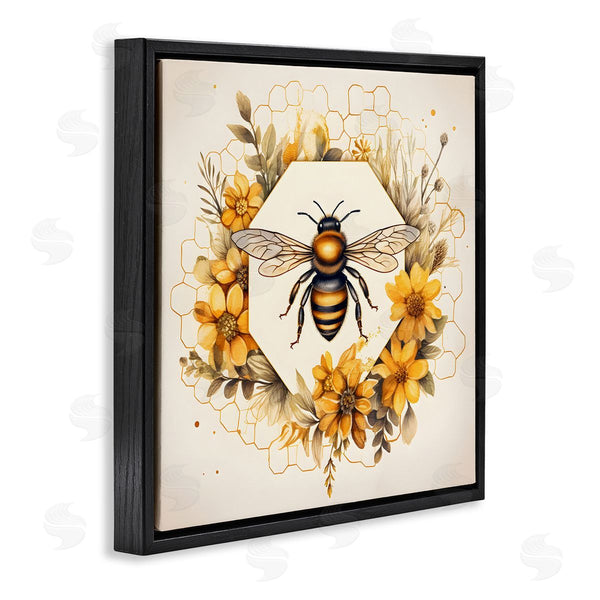 Stupell Industries Petal Prints Design | Hexagon Bee Wreath