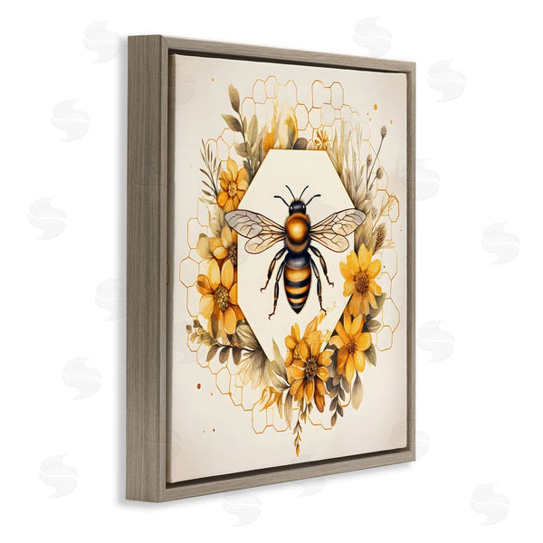 Stupell Industries Petal Prints Design | Hexagon Bee Wreath