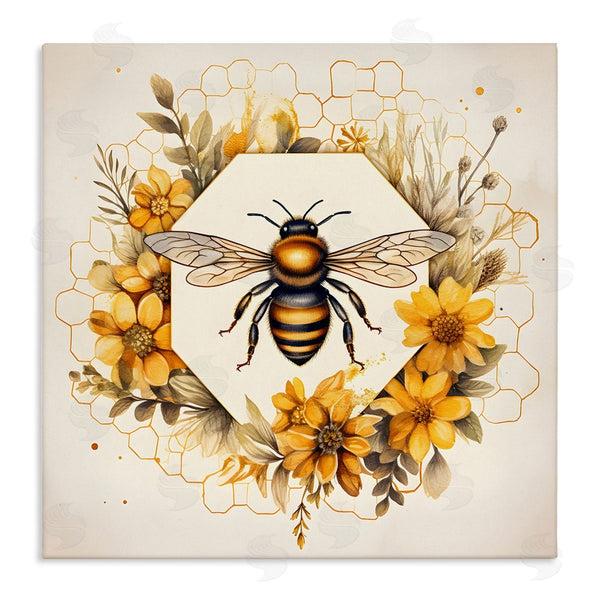 stupell industries Petal Prints Design | Hexagon Bee Wreath