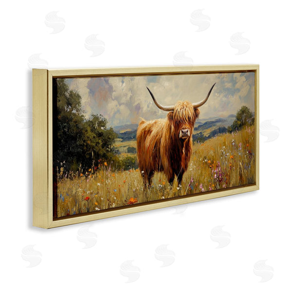 Stupell Industries Petal Prints Design | Highland Cow In Sunshine