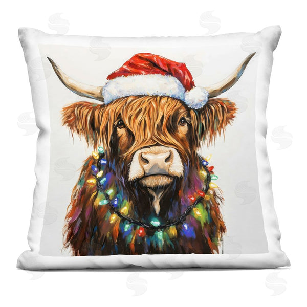 stupell industries Petal Prints Design | Holiday Lights Bedecked Highland Printed Throw Pillow