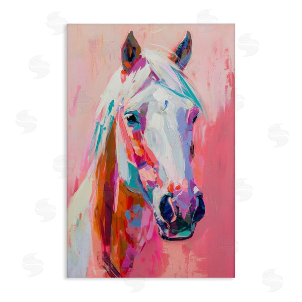 stupell industries Petal Prints Design | Horse Visage on Pink Wall Art