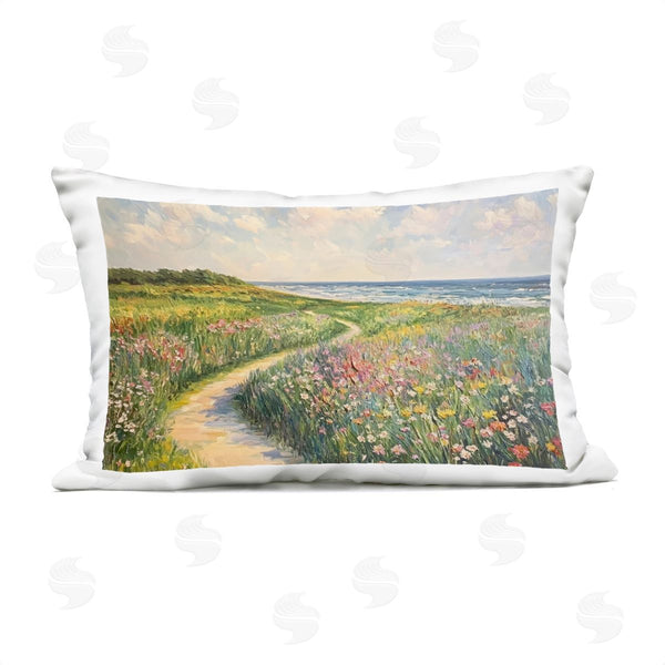 Stupell Industries Petal Prints Design | Impressionist Coastal Meadow Printed Throw Pillow
