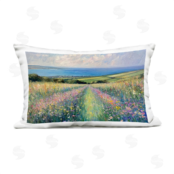 Stupell Industries Petal Prints Design | Impressionist Wildflower Hills Printed Throw Pillow