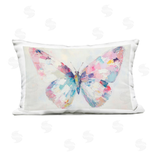 Stupell Industries Petal Prints Design | Jeweled Butterfly Over Off-White Printed Throw Pillow