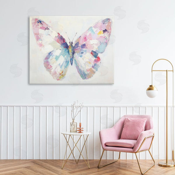 Stupell Industries Petal Prints Design | Jeweled Butterfly Over Off-White Wall Art
