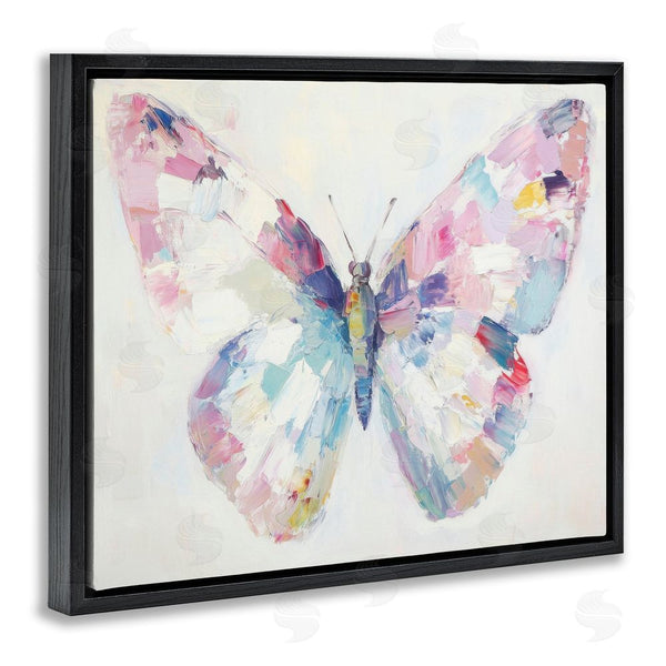 Stupell Industries Petal Prints Design | Jeweled Butterfly Over Off-White Wall Art