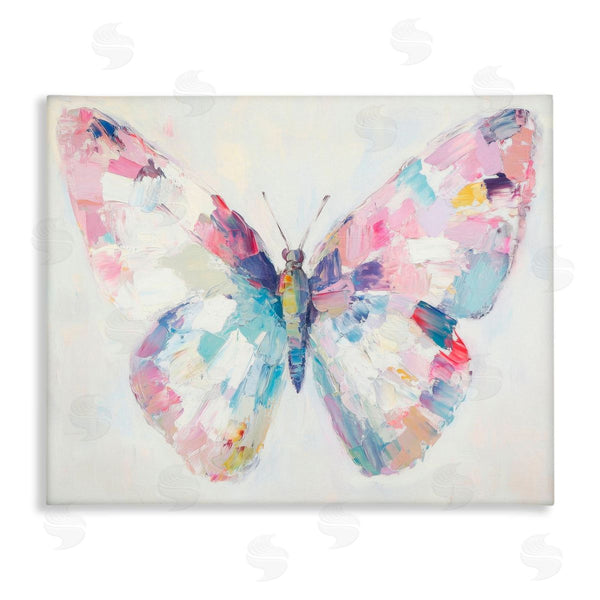stupell industries Petal Prints Design | Jeweled Butterfly over Off-White Wall Art