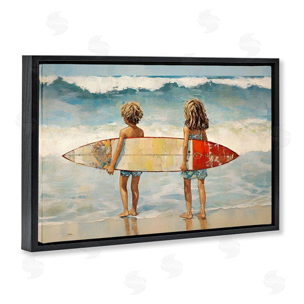 Stupell Industries Petal Prints Design | Kids With Surf Waves Wall Art