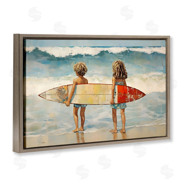 Stupell Industries Petal Prints Design | Kids With Surf Waves Wall Art