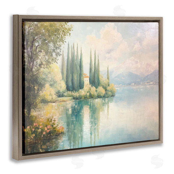 Stupell Industries Petal Prints Design | Lakeside Mansion View Wall Art