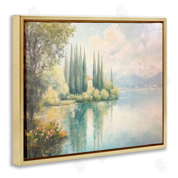 Stupell Industries Petal Prints Design | Lakeside Mansion View Wall Art