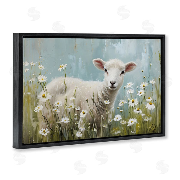 Stupell Industries Petal Prints Design | Lamb Among Daisies Wall Art