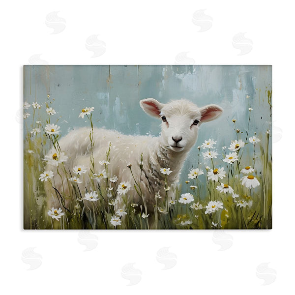 stupell industries Petal Prints Design | Lamb Among Daisies Wall Art