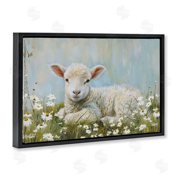 Stupell Industries Petal Prints Design | Lamb Resting In Meadow Wall Art