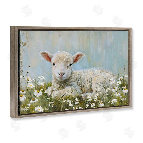 Stupell Industries Petal Prints Design | Lamb Resting In Meadow Wall Art