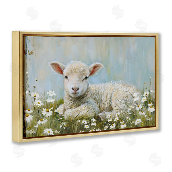 Stupell Industries Petal Prints Design | Lamb Resting In Meadow Wall Art