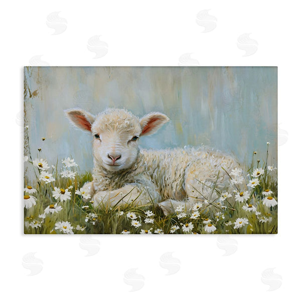 stupell industries Petal Prints Design | Lamb Resting in Meadow Wall Art
