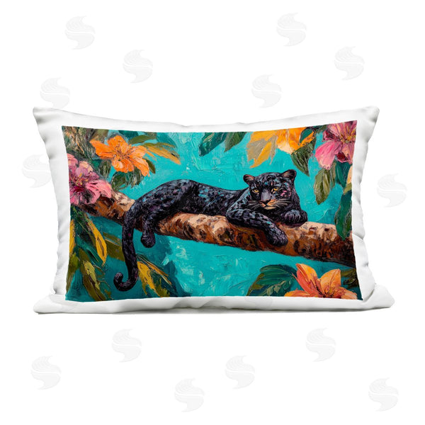 Stupell Industries Petal Prints Design | Lazy Day Black Leopard Printed Throw Pillow