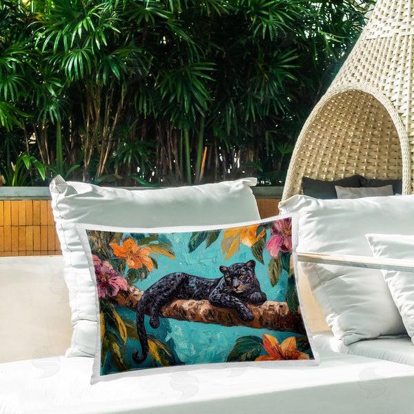 Stupell Industries Petal Prints Design | Lazy Day Black Leopard Printed Throw Pillow