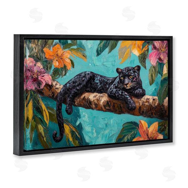 Stupell Industries Petal Prints Design | Lazy Day Black Leopard Wall Art