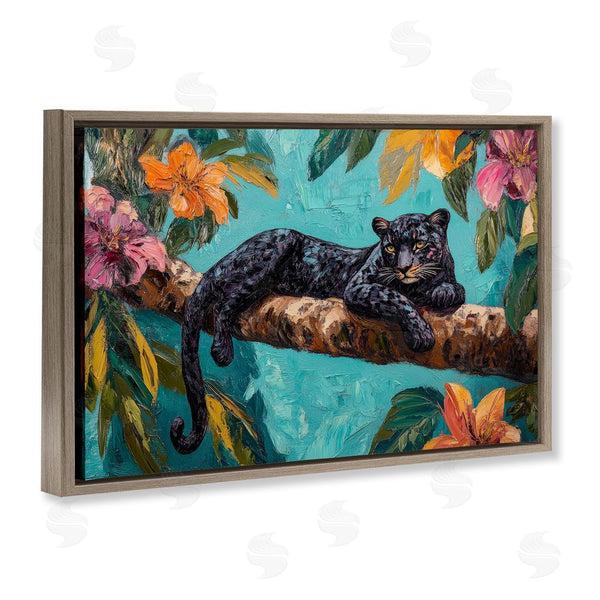 Stupell Industries Petal Prints Design | Lazy Day Black Leopard Wall Art