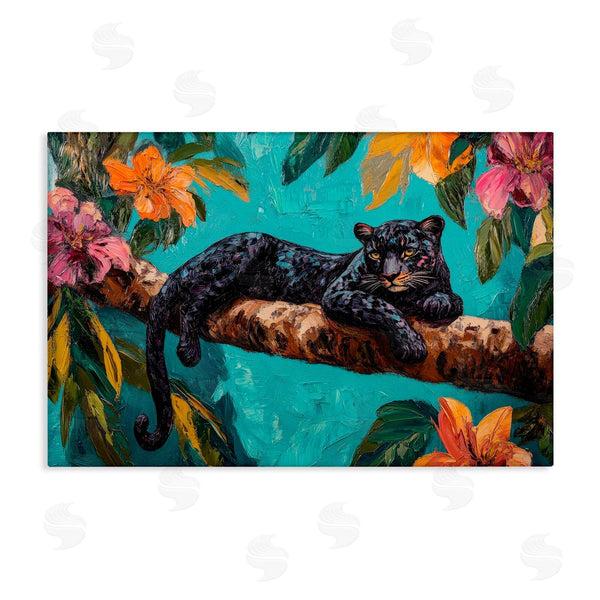 stupell industries Petal Prints Design | Lazy Day Black Leopard Wall Art