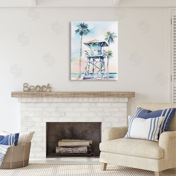 Stupell Industries Petal Prints Design | Lifeguard Hut On Beach Wall Art