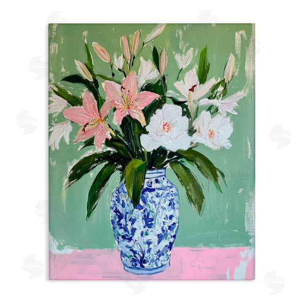 stupell industries Petal Prints Design | Lily Cluster in Chinoiserie Vase Wall Art
