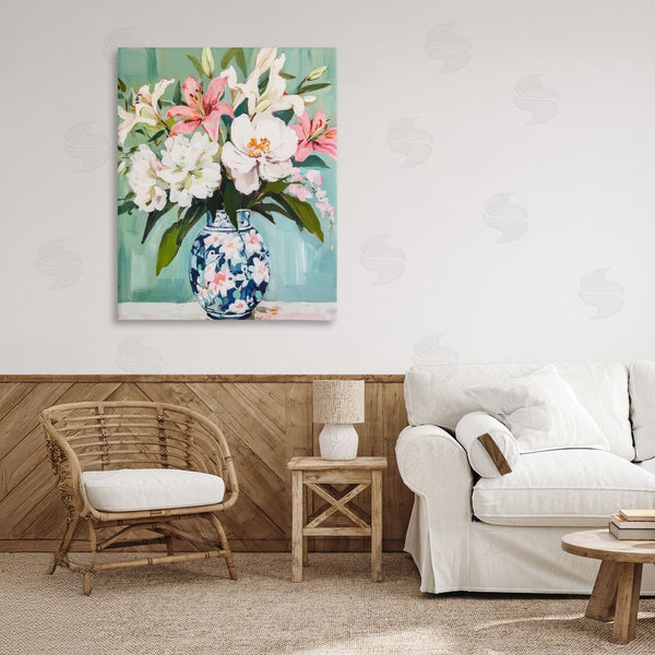 Stupell Industries Petal Prints Design | Lily Florals In Chinoiserie Vase Wall Art