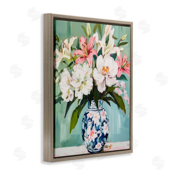 Stupell Industries Petal Prints Design | Lily Florals In Chinoiserie Vase Wall Art