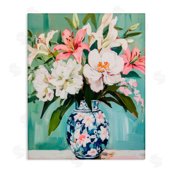 stupell industries Petal Prints Design | Lily Florals in Chinoiserie Vase Wall Art