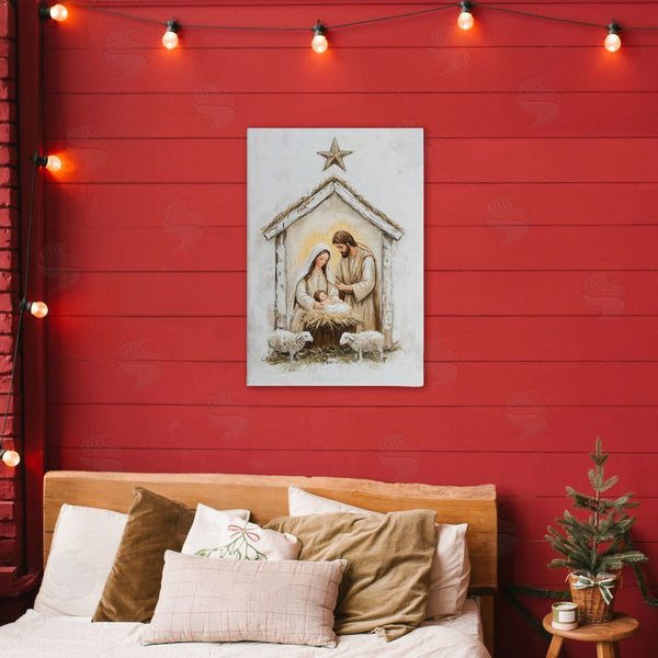 Stupell Industries Petal Prints Design | Little Lambs & Nativity Wall Art