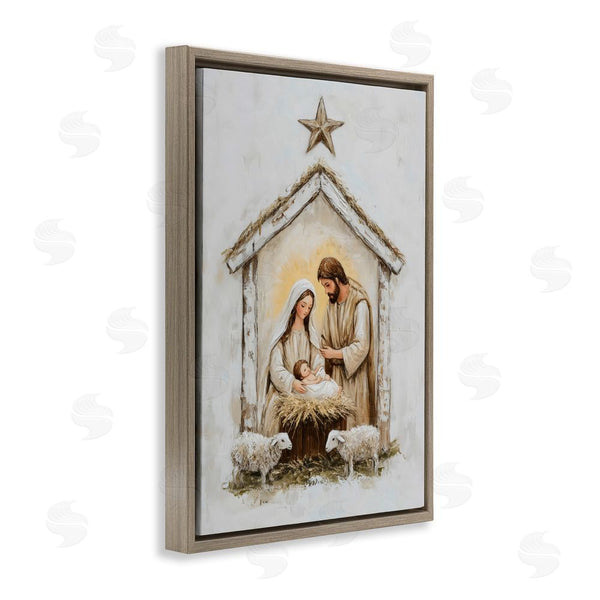 Stupell Industries Petal Prints Design | Little Lambs & Nativity Wall Art