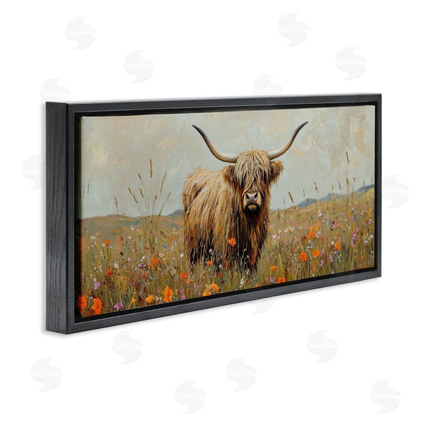 Stupell Industries Petal Prints Design | Longhorn And Wildflowers
