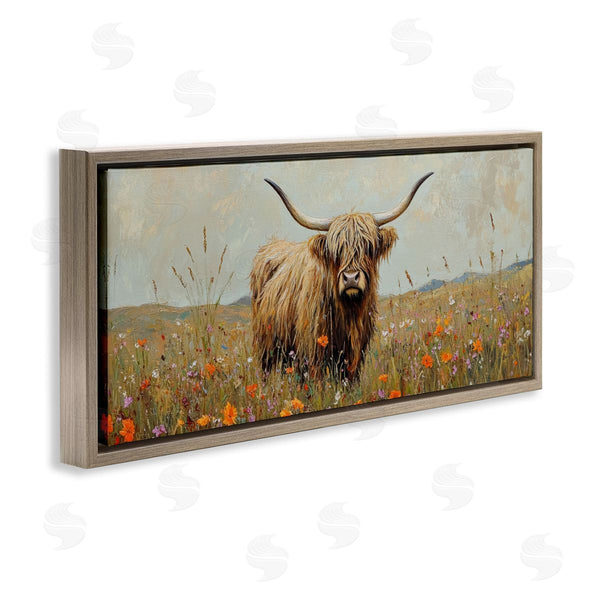 Stupell Industries Petal Prints Design | Longhorn And Wildflowers
