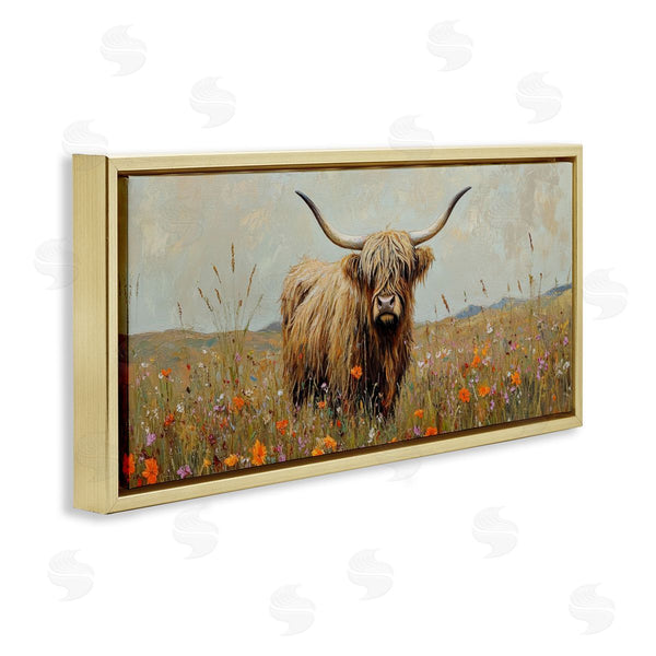Stupell Industries Petal Prints Design | Longhorn And Wildflowers