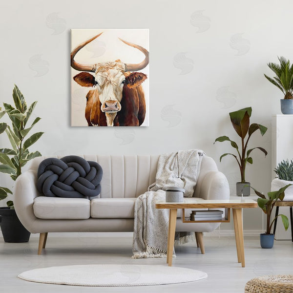 Stupell Industries Petal Prints Design | Longhorn With Curved Horns Wall Art