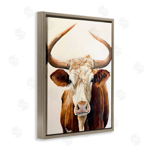 Stupell Industries Petal Prints Design | Longhorn With Curved Horns Wall Art