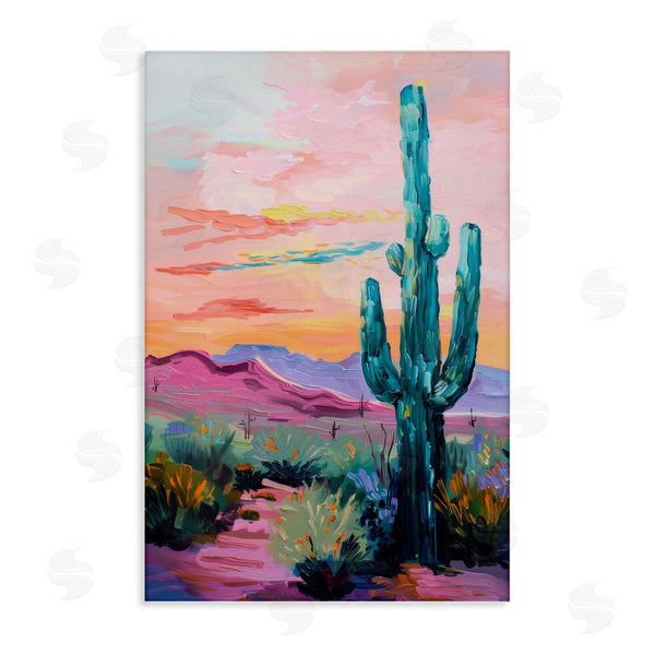 stupell industries Petal Prints Design | Looming Cactus Pastel Sky