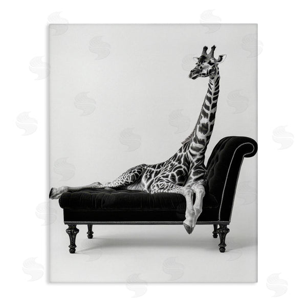 stupell industries Petal Prints Design | Lounging Giraffe on Chaise Wall Art