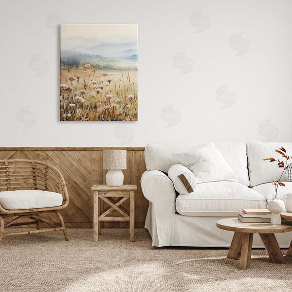 Stupell Industries Petal Prints Design | Meadow With Foggy Mountains Wall Art