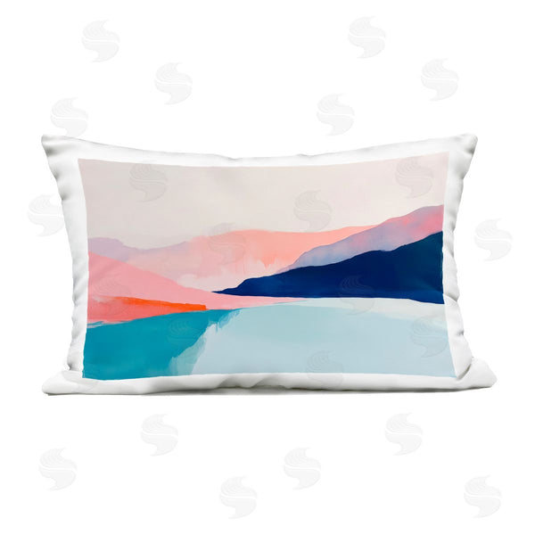Stupell Industries Petal Prints Design | Minimalist Landscape Blue And Pink Printed Throw Pillow