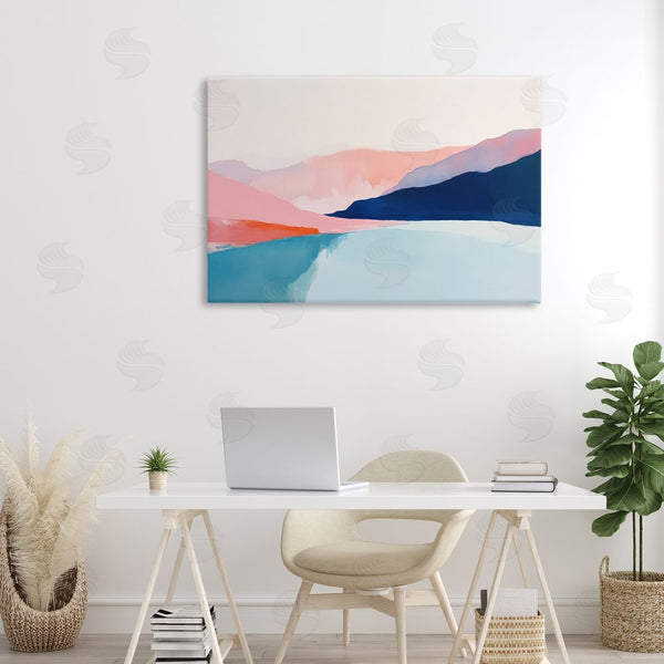 Stupell Industries Petal Prints Design | Minimalist Landscape Blue And Pink Wall Art