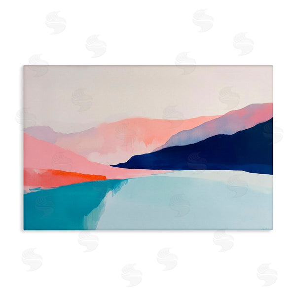 stupell industries Petal Prints Design | Minimalist Landscape Blue and Pink Wall Art