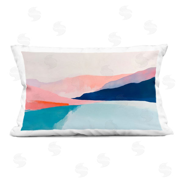 stupell industries Petal Prints Design | Minimalist Landscape Blue and Pink Printed Throw Pillow