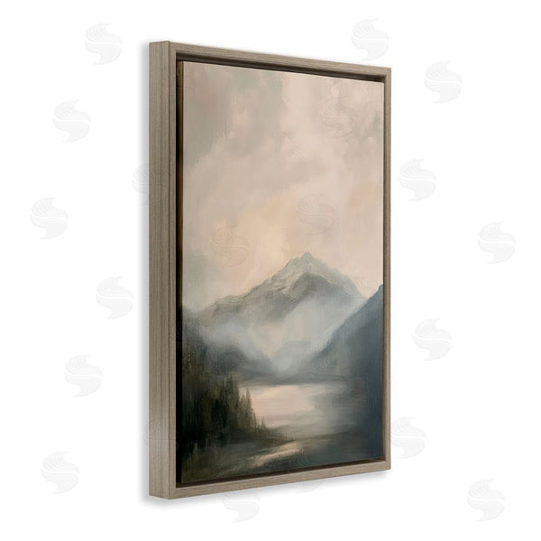 Stupell Industries Petal Prints Design | Misted Mountain Lake Scene Wall Art